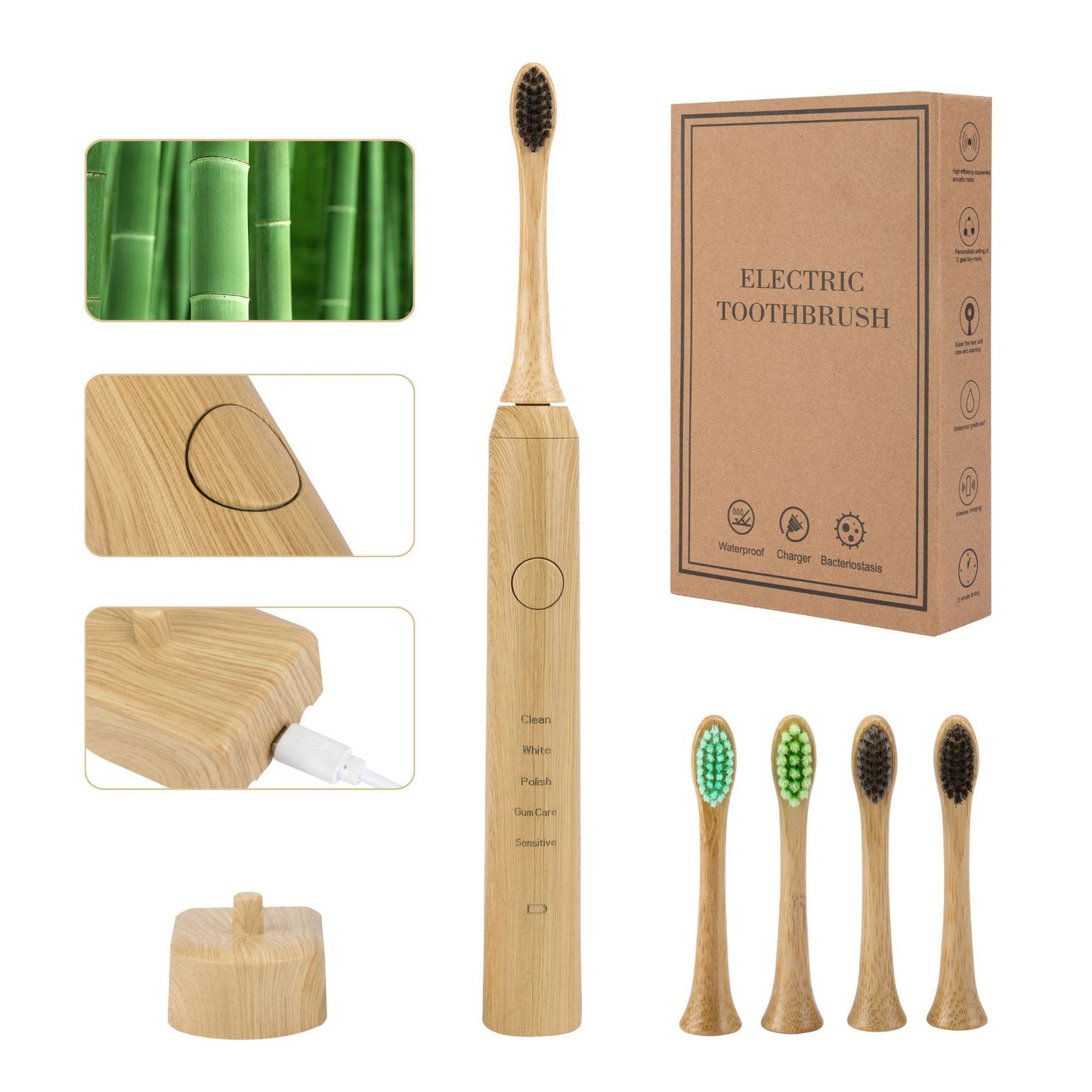 idealbox Elektronische Bamboo Zahnbürste